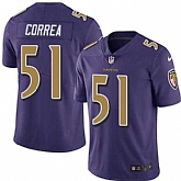 Nike Men & Women & Youth Ravens 51 Kamalei Correa Purple Color Rush Limited Jersey,baseball caps,new era cap wholesale,wholesale hats